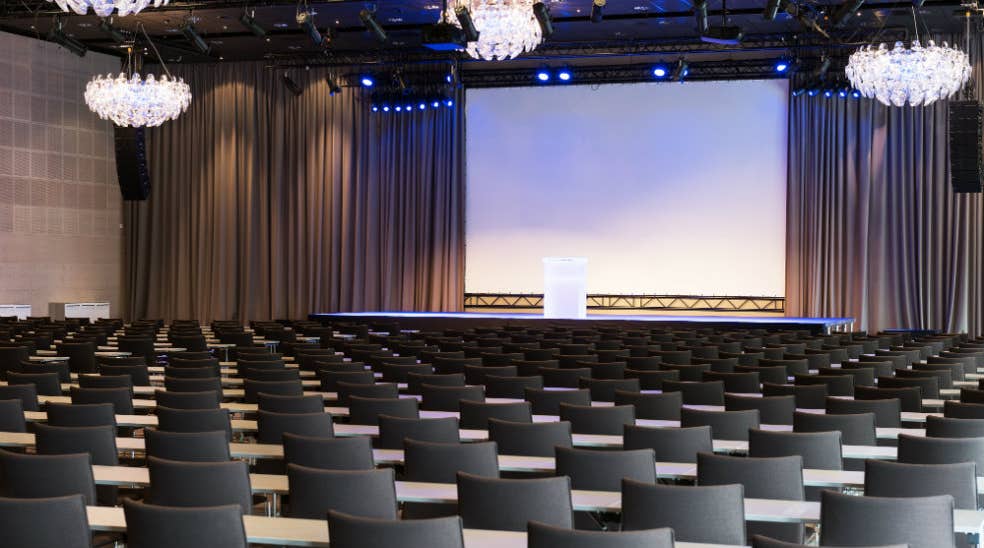 Konferencelokalet Troldsalen med plads til 1080 personer ved Quality Hotel Edvard Grieg Bergen