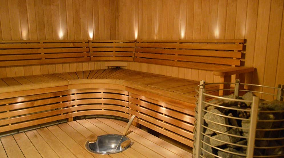 Herrernes sauna i relaxafdelningen på Quality Hotel Galaxen i Borlänge